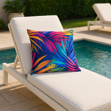 Floral Radiance Outdoor Throw Pillow